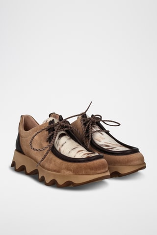 Mocassins en nubuck - Marron et blanc