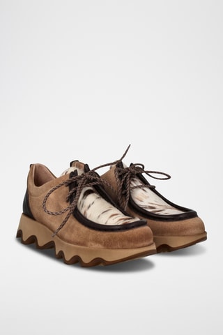 Mocassins en nubuck - Marron et blanc