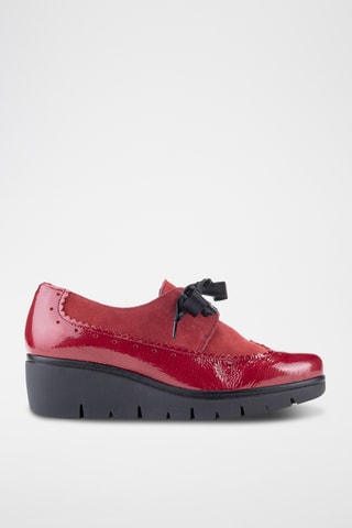 Derbys compensés en cuir - Rouge