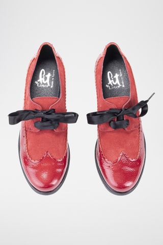 Derbys compensés en cuir - Rouge