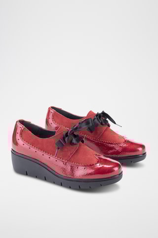 Derbys compensés en cuir - Rouge