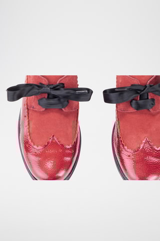 Derbys compensés en cuir - Rouge