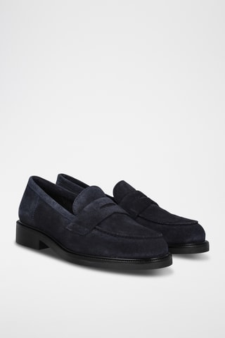 Mocassins en nubuck - Bleu marine