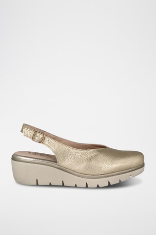 Ballerines compensées en cuir - Doré