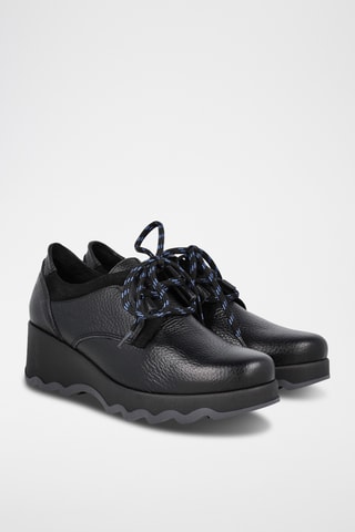 Derbys compensés en cuir - Noir