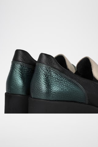 Mocassins compensés en cuir - Noir