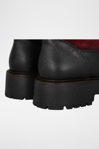 Bottines en cuir - Noir et bordeaux