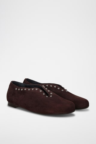 Ballerines en nubuck - Marron foncé
