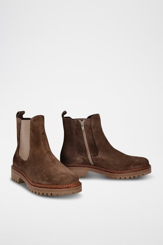 Bottines en nubuck - Taupe