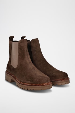 Bottines en nubuck - Taupe