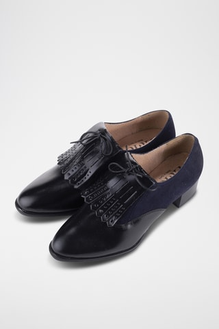 Mocassins à talons en cuir - Noir