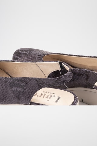 Ballerines compensées en cuir - Gris