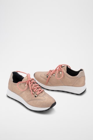 Baskets en nubuck - Rose poudré