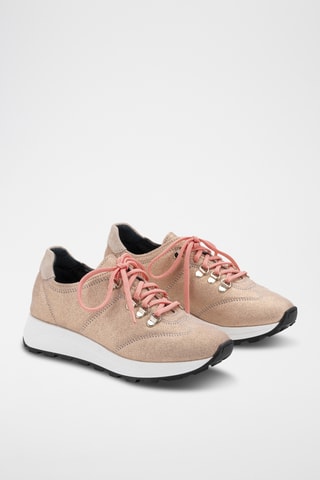 Baskets en nubuck - Rose poudré