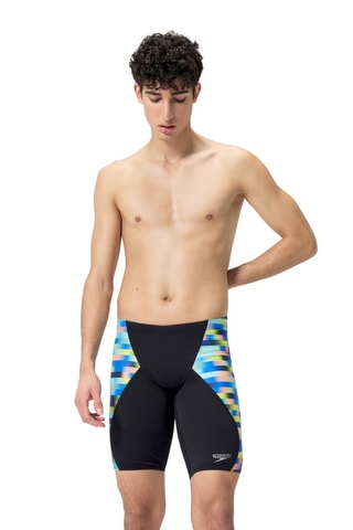 Calções ciclista de banho - Azul-cobalto e verde-escuro