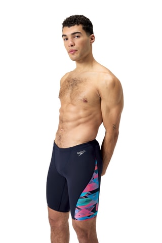 Calções ciclista de banho - Preto e azul-celeste