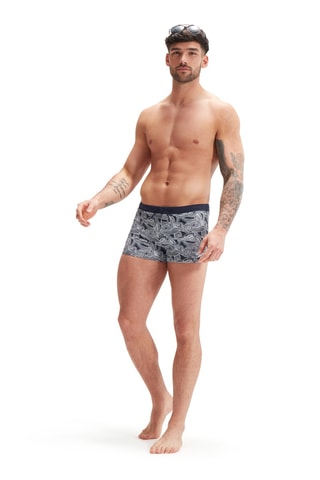 Boxers de banho - Azul-marinho e branco