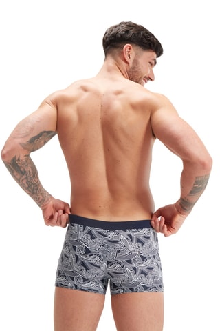 Boxers de banho - Azul-marinho e branco