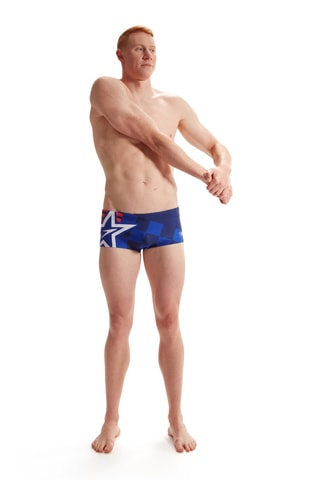 Boxers de banho - Azul-marinho e vermelho