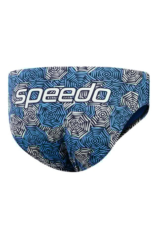 Cueca de banho - Azul-marinho e branco