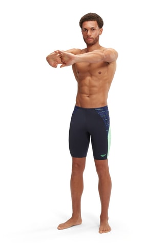 Calções ciclista de banho - Azul-marinho e verde