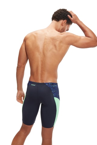 Calções ciclista de banho - Azul-marinho e verde