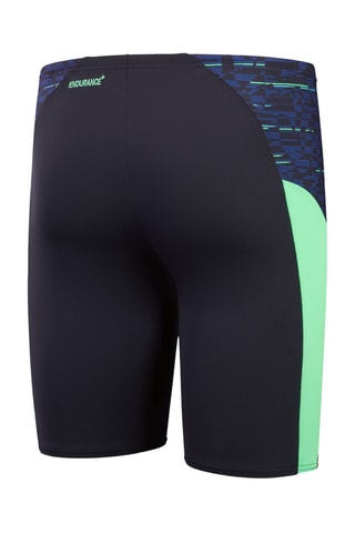 Calções ciclista de banho - Azul-marinho e verde