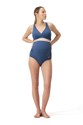 Parte de baixo de biquíni de grávida cintura subida - Azul-cobalto