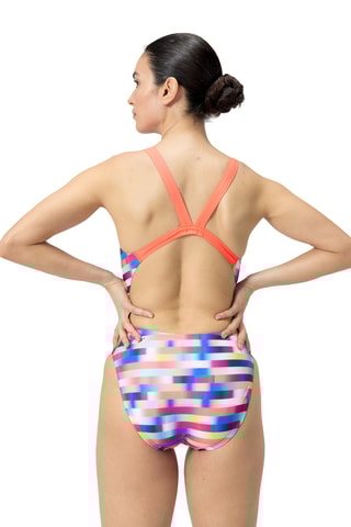 Fato de banho - Vermelho e azul-cobalto