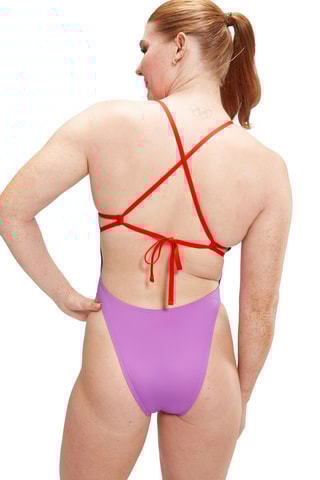 Fato de banho - Violeta e vermelho
