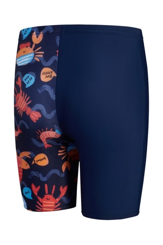 Calções ciclista de banho - Azul-marinho e laranja