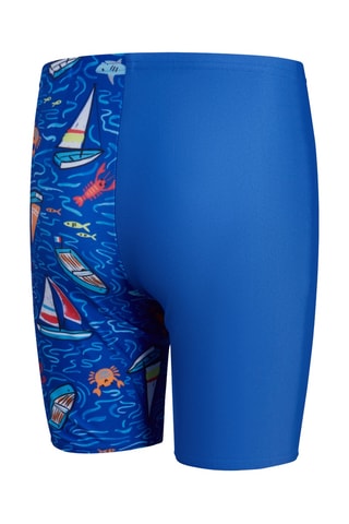 Calções ciclista de banho - Azul-real e vermelho