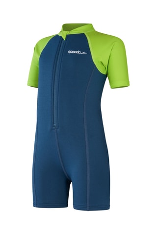 Macacão de banho - Azul-marinho e verde-claro