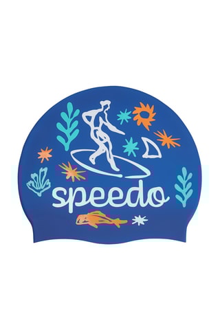 Touca de banho - Azul-cobalto e branco