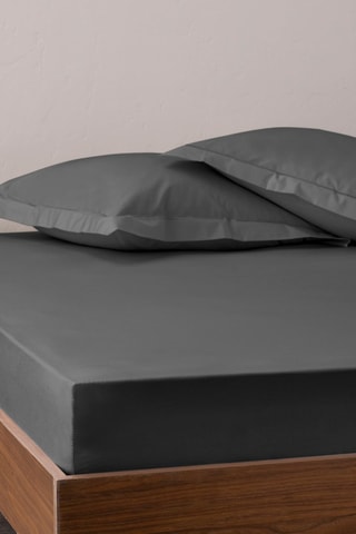 Drap-housse en coton 80 fils/cm² Julian - Ardoise