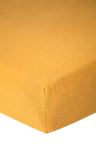 Drap-housse en gaze de coton 57 fils/cm² - Curry