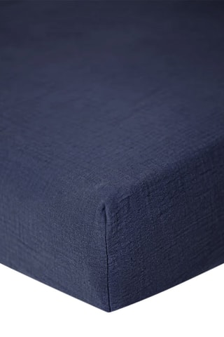 Drap-housse en gaze de coton 57 fils/cm² - Bleu nuit