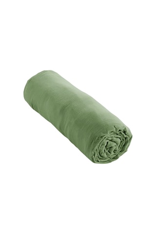 Drap-housse en gaze de coton 57 fils/cm² - Vert olive