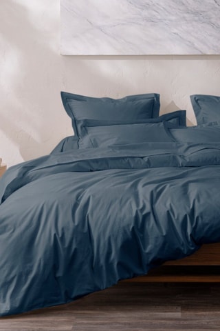 Taie d'oreiller en percale de coton 80 fils/cm² Julian - Bleu