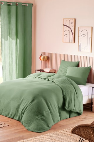 Parure de couette en gaze de coton 57 fils/cm² - Olive