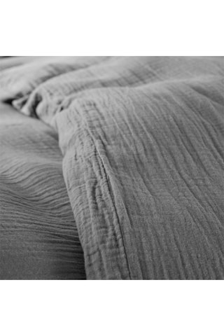 Parure de couette en gaze de coton 57 fils/cm² - Ardoise