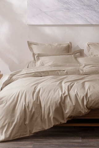 Housse de couette en percale de coton 80 fils/cm² Julian - Taupe