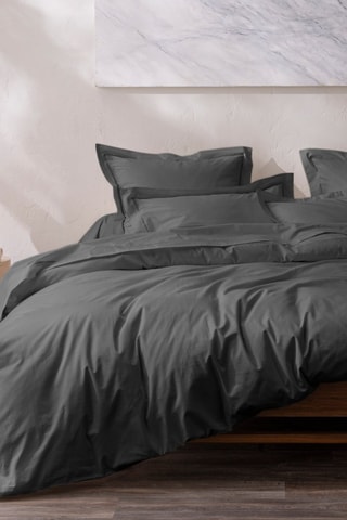 Housse de couette en percale de coton 80 fils/cm² Julian - Ardoise