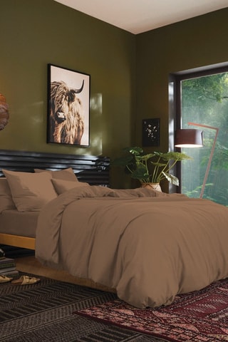 Housse de couette en coton 57 fils/cm² - Taupe