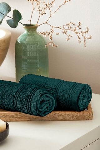 2 serviettes invité - Vert foncé - 30 x 50 cm