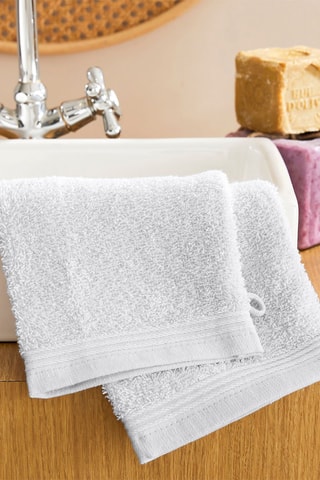 2 gants de toilette Spa - Blanc