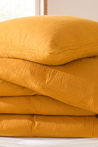 Taie d'oreiller en gaze de coton 57 fils/cm² - Curry