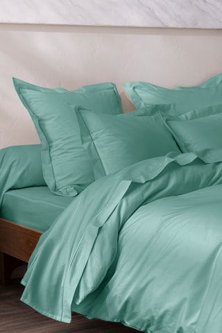Taie de traversin en percale de coton 80 fils/cm² Julian - Céladon