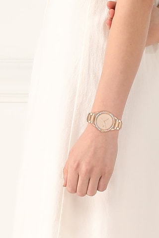 Montre à quartz en acier - Doré rose