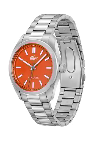 Montre à quartz en acier - Argenté et orange
